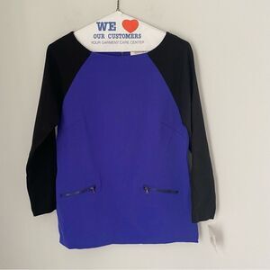 Ellen Tracy Women’s Color Block Long Sleeve Boat Neck Top